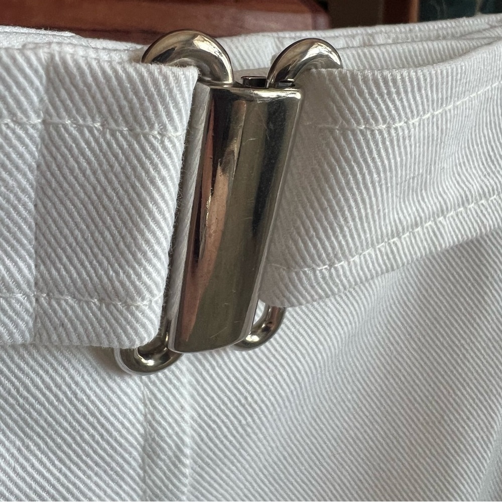 AKRIS PUNTO pencil skirt belted white designer knee length - Picture 11 of 12